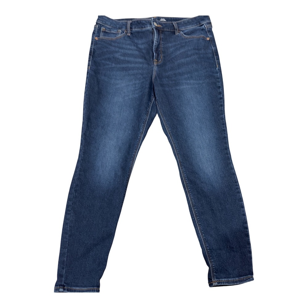Old Navy Rockstar Super Skinny High Rise Built-In Warm Jeans Dark Wash Womens 14